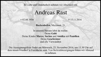 Anzeige von Andreas Rast von MGO