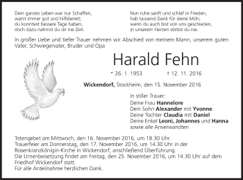 Anzeige von Harald Fehn von MGO