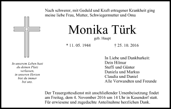 Anzeige von Monika Türk von MGO