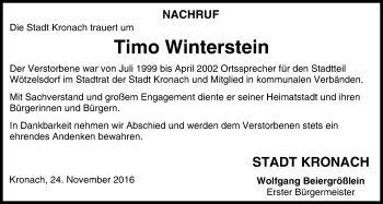 Anzeige von Timo Winterstein von MGO