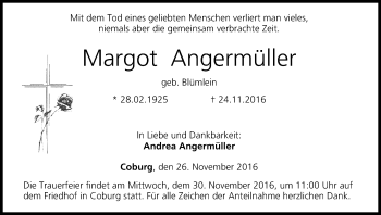 Anzeige von Margot Angermüller von MGO