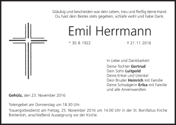 Anzeige von Emil Herrmann von MGO