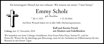 Anzeige von Emmy Scholz von MGO
