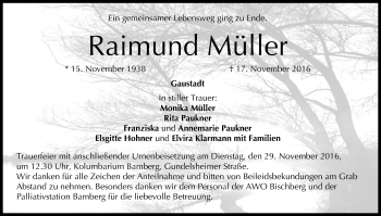 Anzeige von Raimund Müller von MGO