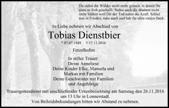 Anzeige von Tobias Dienstbier von MGO