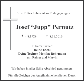 Anzeige von Josef Pernutz von MGO