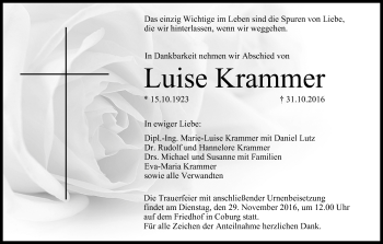 Anzeige von Luise Krammer von MGO