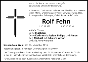 Anzeige von Rolf Fehn von MGO