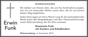 Anzeige von Erwin Funk von MGO