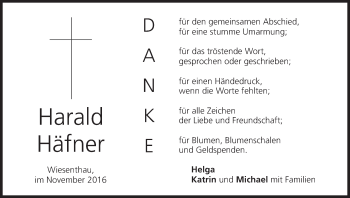 Anzeige von Harald Häfner von MGO