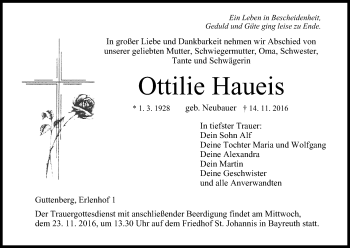 Anzeige von Ottilie Haueis von MGO