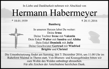 Anzeige von Hermann Habermeyer von MGO