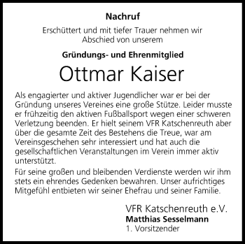 Anzeige von Ottmar Kaiser von MGO