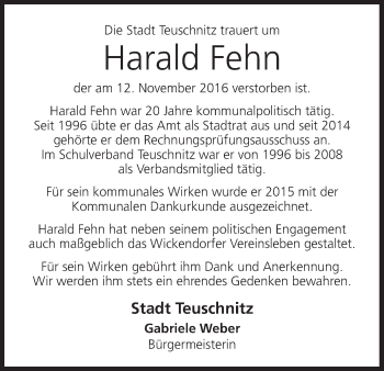 Anzeige von Harald Fehn von MGO