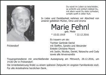 Anzeige von Marie Fehnl von MGO