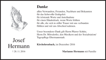 Anzeige von Josef Hermann von MGO