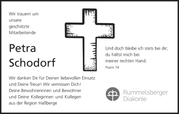 Anzeige von Petra Schodorf von MGO