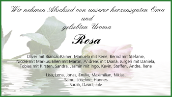 Anzeige von Rosa Schubert von MGO