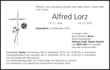 Anzeige von Alfred Lorz von MGO