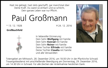 Anzeige von Paul Großmann von MGO