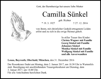 Anzeige von Camilla Sünkel von MGO