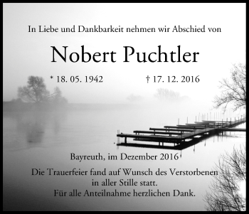 Anzeige von Nobert Puchtler von MGO