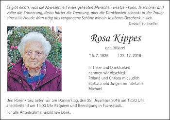 Anzeige von Rosa Kippes von MGO