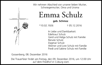 Anzeige von Emma Schulz von MGO