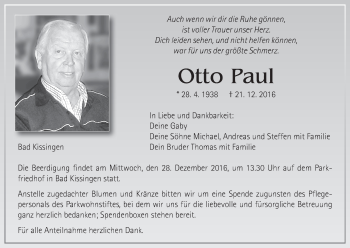Anzeige von Otto Paul von MGO