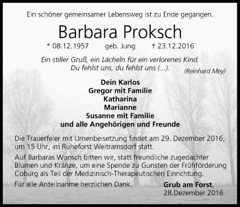 Anzeige von Barbara Proksch von MGO