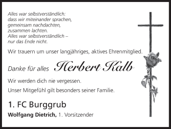Anzeige von Herbert Kalb von MGO