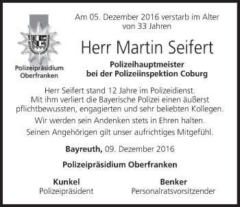 Anzeige von Martin Seifert von MGO