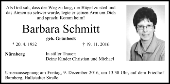 Anzeige von Barbara Schmitt von MGO