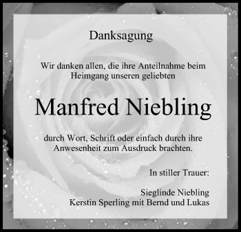 Anzeige von Manfred Niebling von MGO