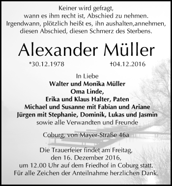 Anzeige von Alexander Müller von MGO