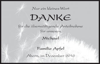 Anzeige von Michael Apfel von MGO