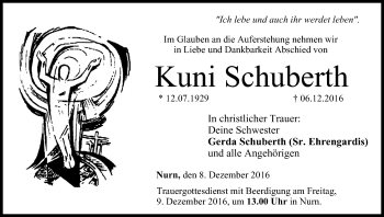 Anzeige von Kuni Schuberth von MGO