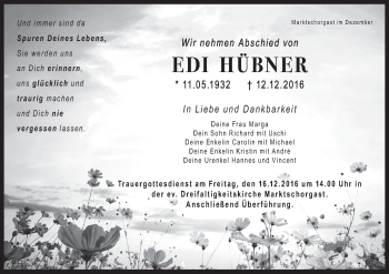 Anzeige von Edi Hübner von MGO