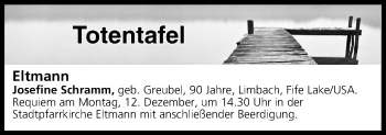 Anzeige von Totentafel vom 10.12.2016 von MGO