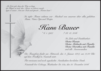 Anzeige von Hans Bauer von MGO