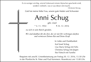 Anzeige von Anni Schug von MGO