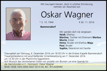 Anzeige von Oskar Wagner von MGO