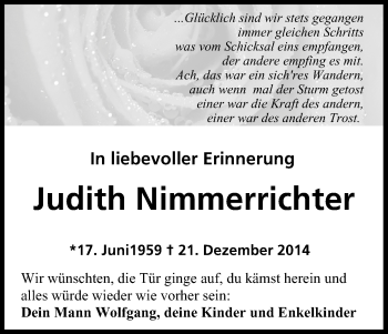 Anzeige von Judith Nimmerrichter von MGO