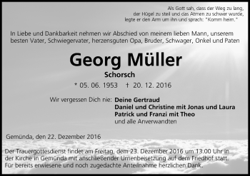 Anzeige von Georg Müller von MGO