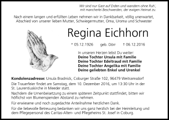 Anzeige von Regina Eichhorn von MGO