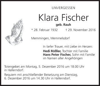 Anzeige von Klara Fischer von MGO