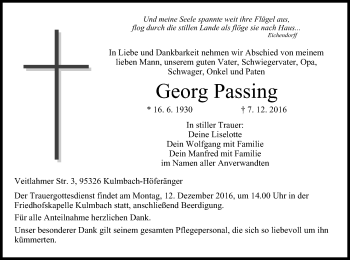 Anzeige von Georg Passing von MGO