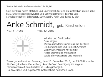 Anzeige von Anke Schmidt von MGO