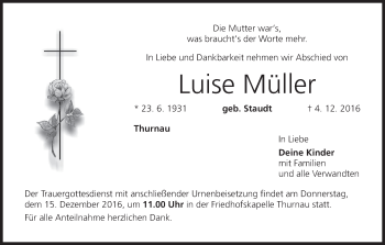 Anzeige von Luise Müller von MGO