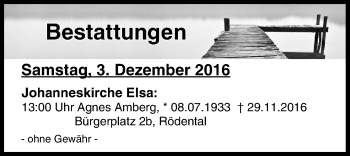 Anzeige von Bestattungen vom 03.12.2016 von MGO